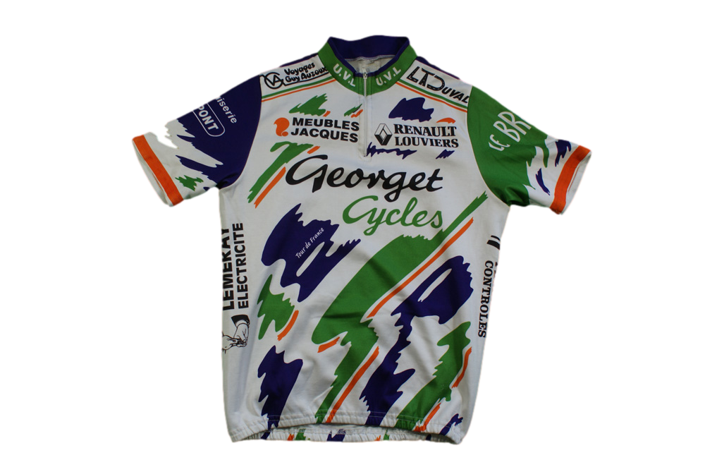 Maillot cyclisme rétro Georget cycles Renault Meubles Jacques