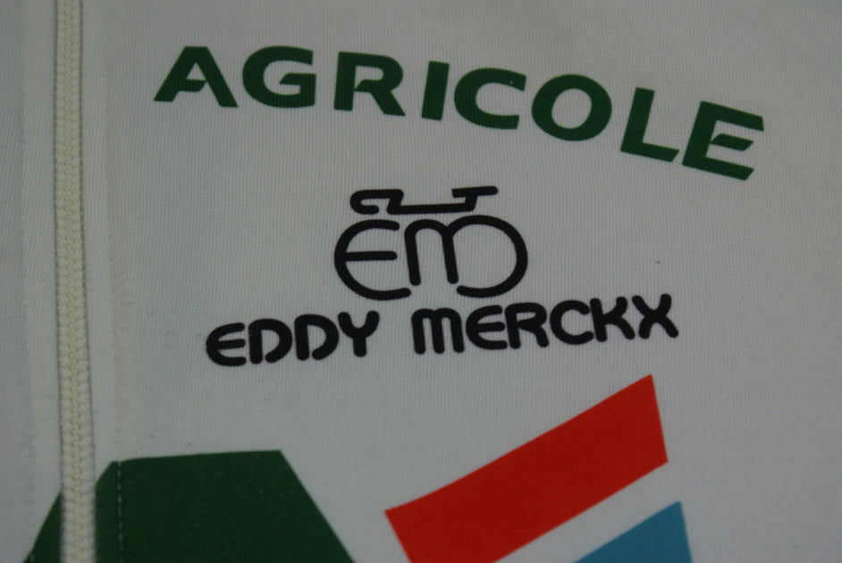 Maillot Cyclisme Vintage Nalini – Crédit Agricole – Taille 2XL – Blanc/Vert – Manches Longues
