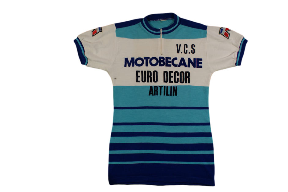 Ancienne Maillot Cyclisme Moto bécane À Identifier Vélo Équipe Ancienne Maillot Cyclisme Moto bécane À Identifier Vélo Équipe