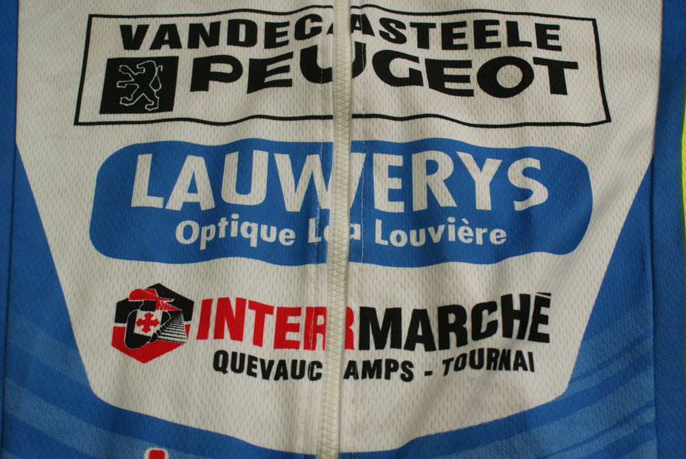 Maillot vélo vintage Vermarc Lotto Intermarché Dalkia Peugeot