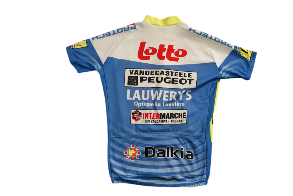 Maillot vélo vintage Vermarc Lotto Intermarché Dalkia Peugeot