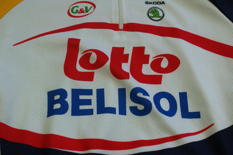 Maillot vélo rétro UCI Vermarc Lotto Ridley Maillot vélo rétro UCI Vermarc Lotto Ridley
