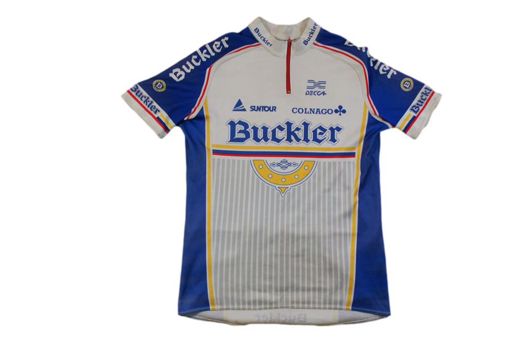Maillot vélo vintage Decca Buckler Suntour Colnago