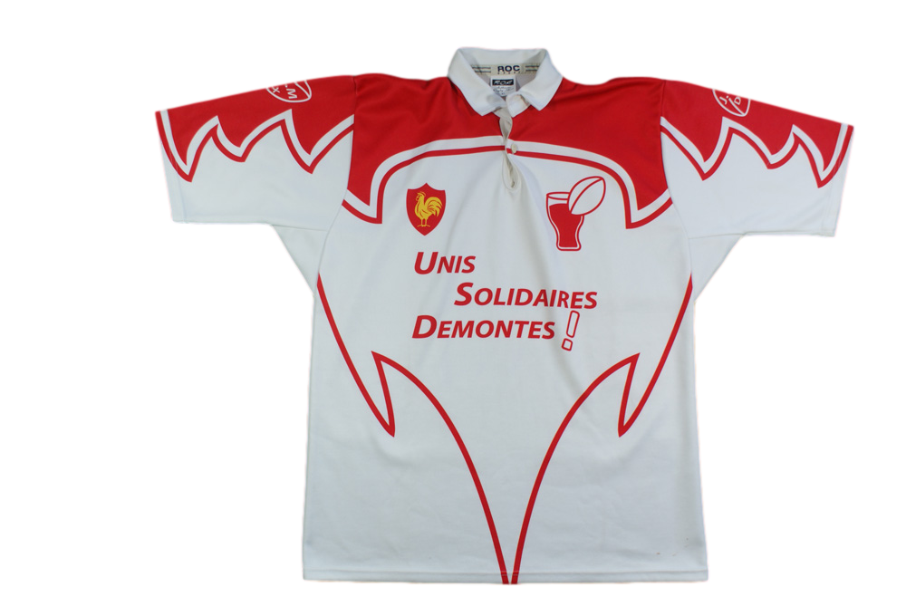 Maillot rugby rétro Unis Solidaires Démontés France-Pays de Galle 2006