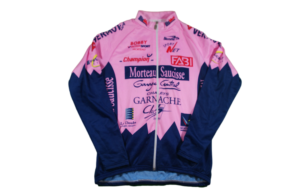 Veste cyclisme vintage Morteau Saucisse Biemme Champion Intersport
