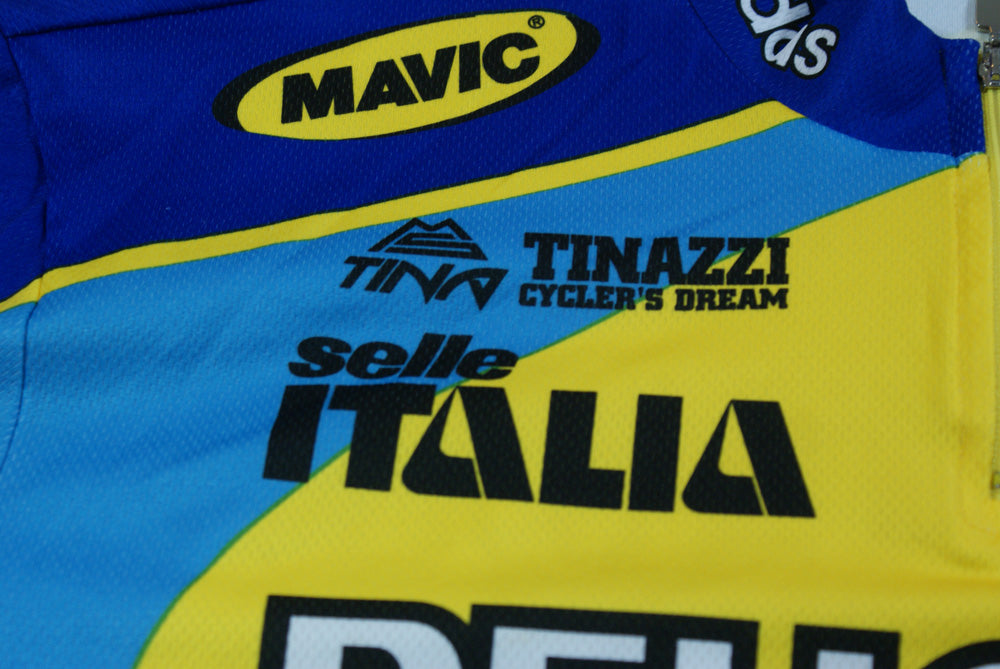 Maillot vélo rétro Tinazzi Selle Italia Peugeot Adidas Mavic