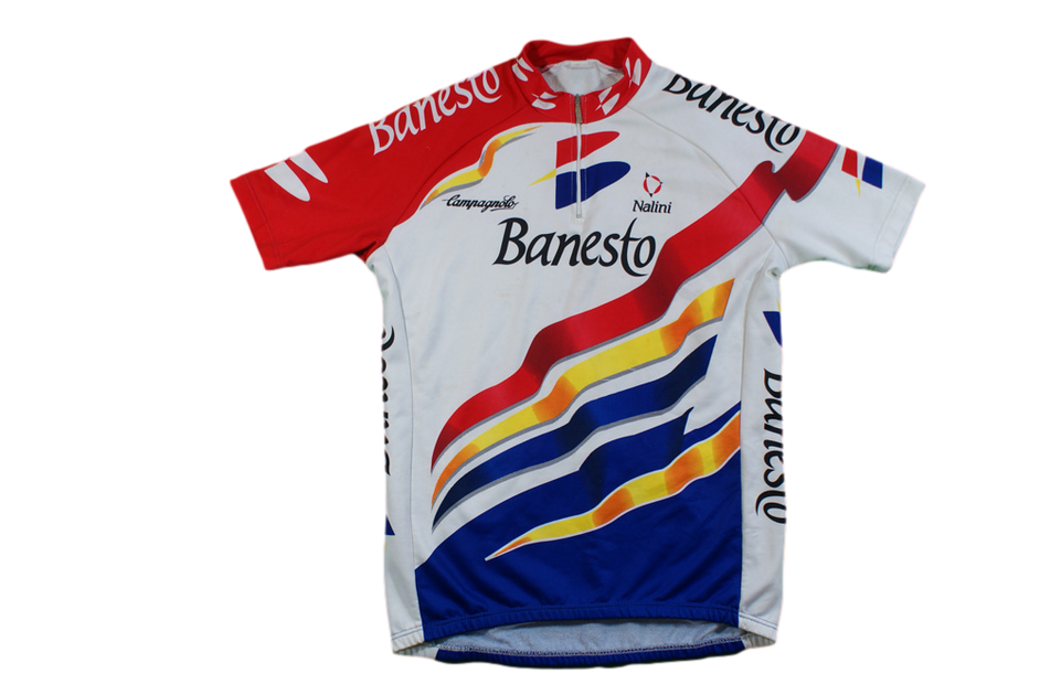 Maillot Cycliste Vintage Banesto – Marque Nalini, Campagnolo – Taille 4 – Très Bon état