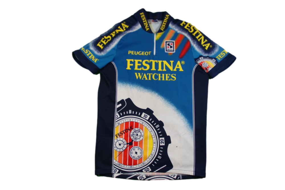 Maillot cyclisme vintage Peugeot Sibille Festina