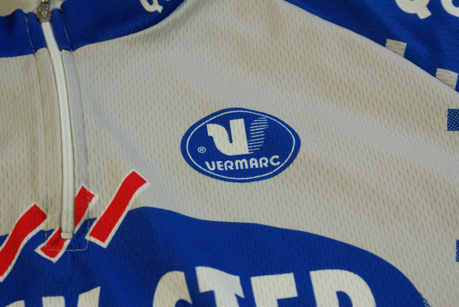 Maillot vélo vintage Vermarc Quick Step Time Peugeot Latexco Maillot vélo vintage Vermarc Quick Step Time Peugeot Latexco