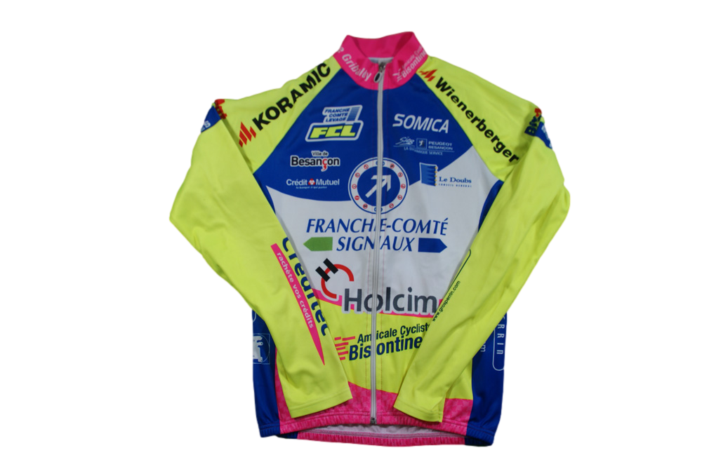 Veste vélo rétro France-Comté Besançon Crédit Mutuel