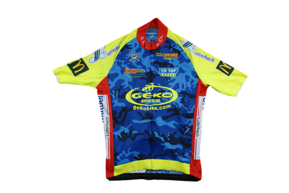 Maillot cyclisme vintage Crédit Mutuel Intermarché Geko Bikes