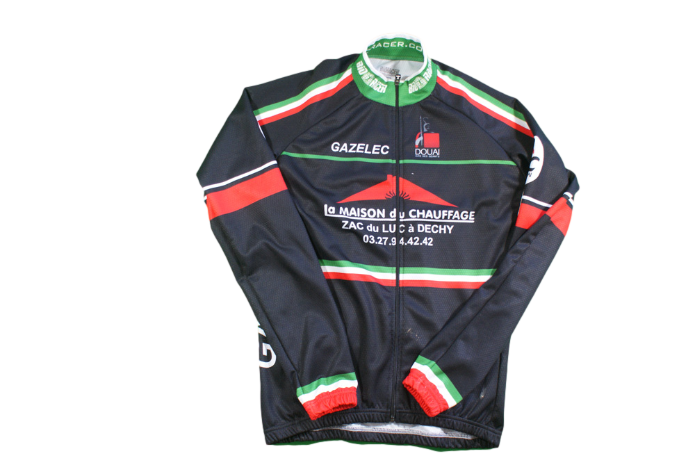Veste cyclisme vintage Bio Racer La maison du chauffage Gazelec Douai