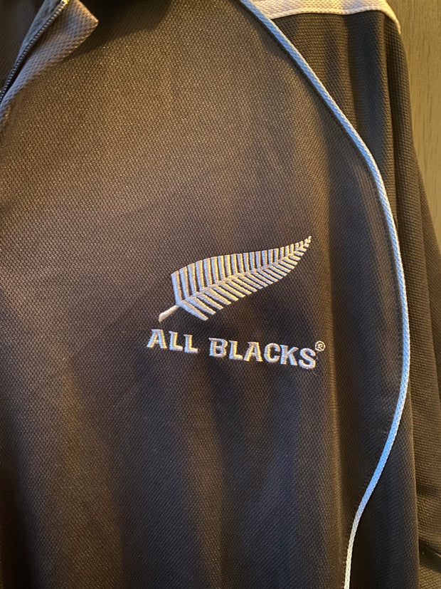 Polo rugby vintage All Blacks Nouvelle Zélande avec zip