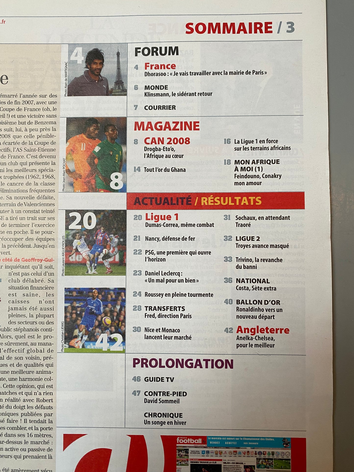 Magazine France Football N°3223 - 15 janvier 2008 - Drogba-Eto'o