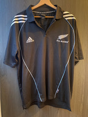 Polo rugby vintage All Blacks Nouvelle Zélande avec zip