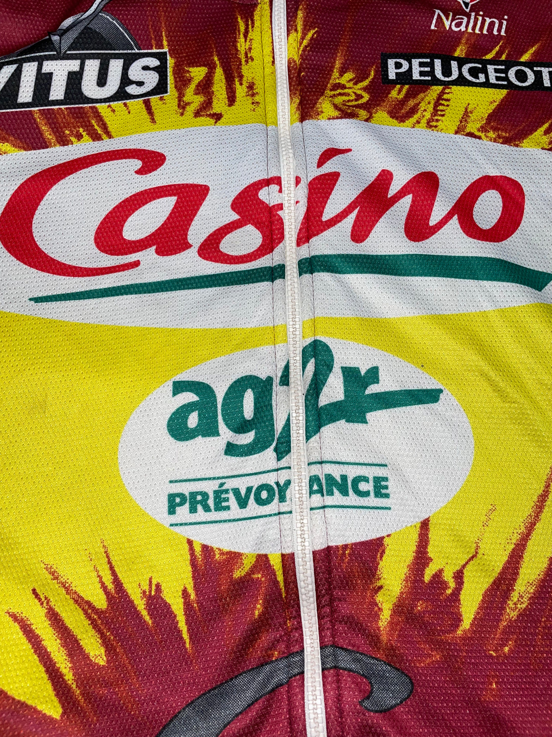 Maillot Cycliste Vintage Casino Ag2r Peugeot Vitus – Nalini 1999, Taille XL/5, Occasion