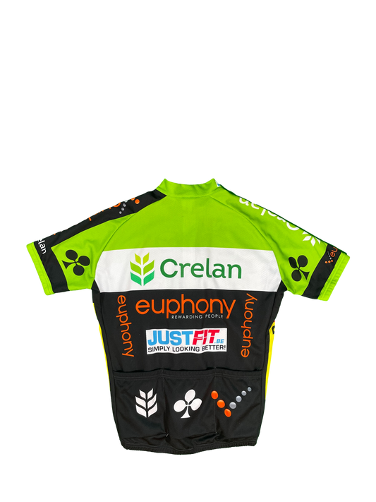 Maillot vélo cyclisme vintage Crelan Euphony Justfit vermarc