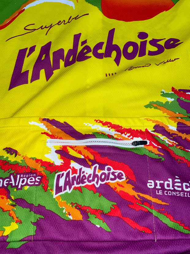 Maillot vélo cyclisme vintage l'Ardéchoise Bernard Thevenet