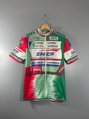 Maillot vélo vintage au tour de France SNCF Crédit Lyonnais Conseil général