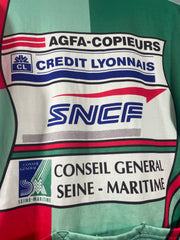 Maillot vélo vintage au tour de France SNCF Crédit Lyonnais Conseil général