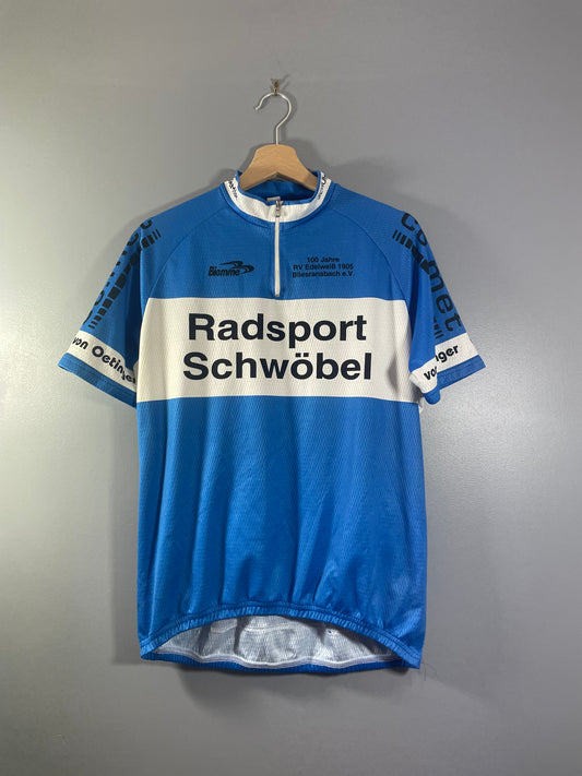 Maillot vélo vintage Biemme Radsport Schwobel Co.met