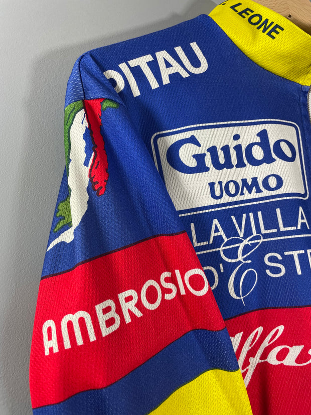 Maillot vélo vintage Alfa Romeo Pitau Guido Knapp Bottecchia Vermarc R.Leone