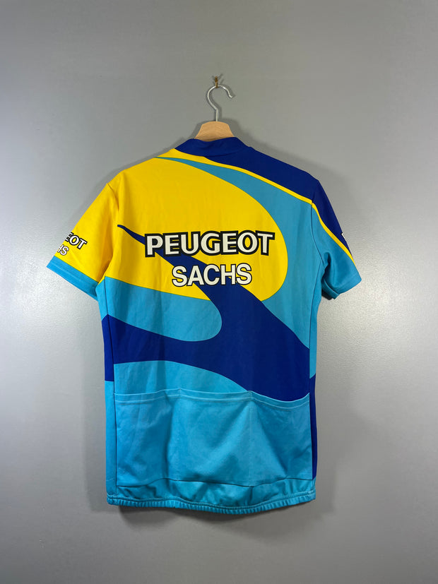 Maillot vélo cyclisme vintage Peugeot Sachs adidas Mavic