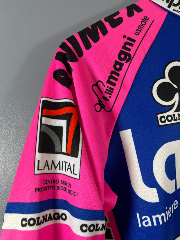 Maillot vélo cyclisme vintage Lampre SMS Panaria Colnago