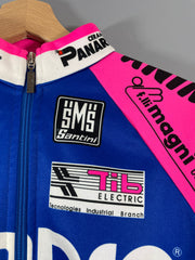 Maillot vélo cyclisme vintage Lampre SMS Panaria Colnago