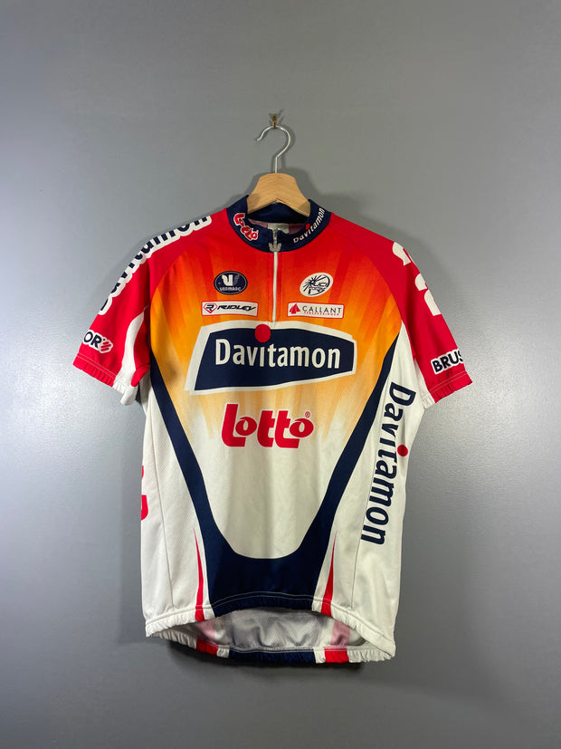 Maillot vélo cyclisme vintage Lotto Davitamon Vermarc