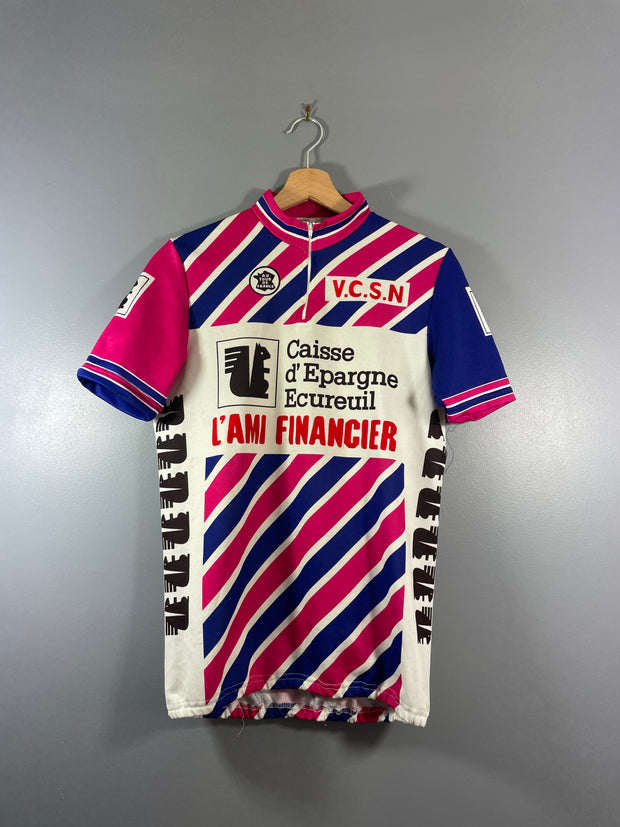 Maillot vélo cyclisme vintage Crédit d'épargne Ecureuil Au tour de France