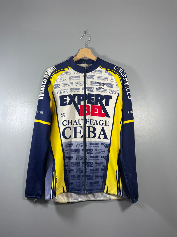 Maillot vélo cyclisme vintage Expert Bel Chauffage Ceba DECCA