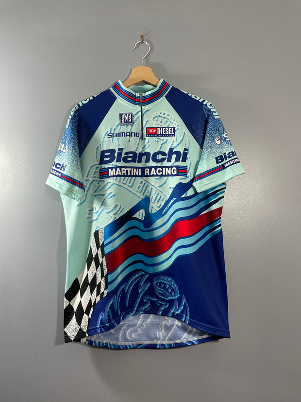 Maillot cycliste vintage Santini Bianchi Martini Racing