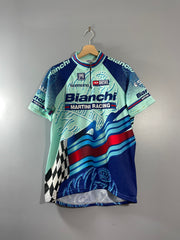 Maillot cycliste vintage Bianchi Martini Racing SMS Santini Shimano
