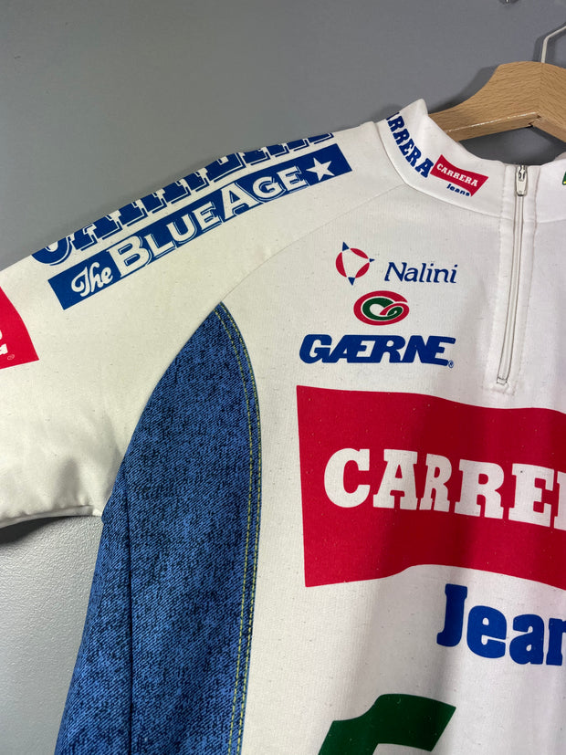 Luigi Colani Cuissard Cycliste Vintage CARRERA TASSONI NALINI - Taille 6, Bleu Jean, Occasion, Pour Look Rétro Vêtement Cycliste Ancien Luigi Colani Cuissard Cycliste Vintage CARRERA TASSONI NALINI - Taille 6, Bleu Jean, Occasion, Pour Look Rétro Vêtement Cycliste Ancien