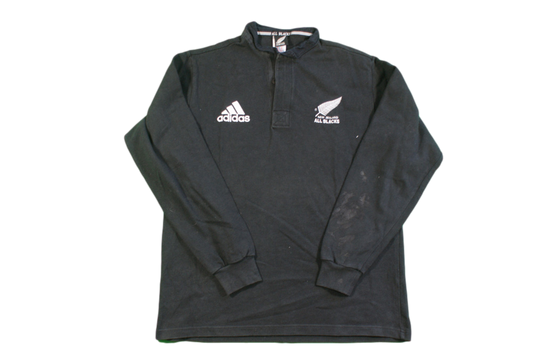 Polo rugby rétro Adidas manches longues All Blacks