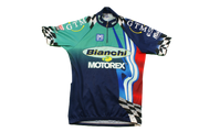 Maillot vélo rétro Bianchi Motorex Santini