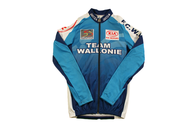 Veste cyclisme vintage Decca Team Wallonie Kia