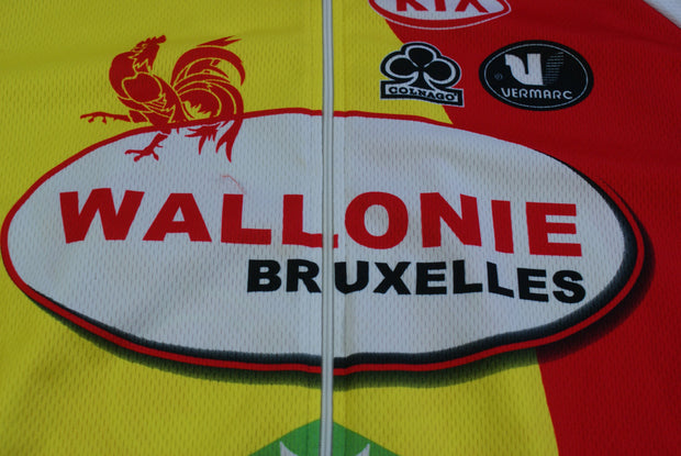 Maillot vélo rétro Vermarc Colnago Coca-Cola Kia Wallonie Bruxelles Crédit Agricole