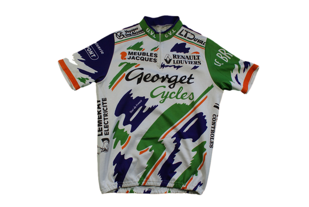 Maillot cyclisme rétro Georget cycles Renault Meubles Jacques