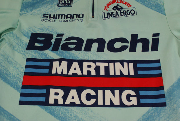 Maillot vélo vintage Santini Bianchi Martini Racing Italmanubri Linea Ergo Shimano