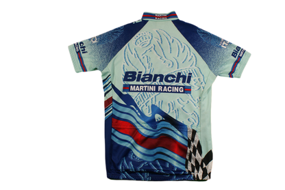 Maillot vélo vintage Santini Bianchi Martini Racing Diesel Shimano