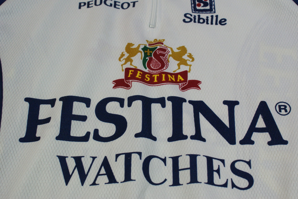 Maillot Cycliste Vintage Festina Taille L – Style rétro - Équipements vélos Maillot Cycliste Vintage Festina Taille L – Style rétro - Équipements vélos