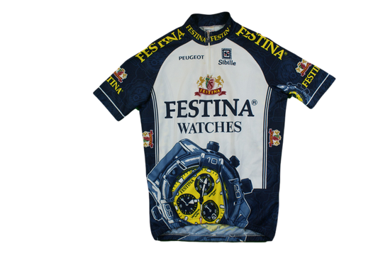 Maillot vélo vintage Sibille Festina Peugeot
