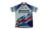 Maillot cyclisme rétro Santini Bianchi Rock Shox Shimano Selle Italia Martini Racing