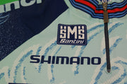 Maillot cyclisme rétro Santini Bianchi Rock Shox Shimano Selle Italia Martini Racing