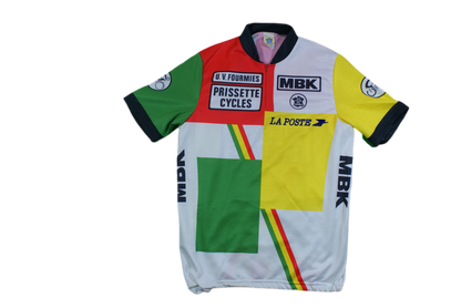Maillot vélo vintage MBK UV Fourmies Prissette cycles La Poste