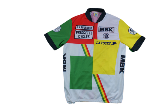Maillot vélo vintage MBK UV Fourmies Prissette cycles La Poste