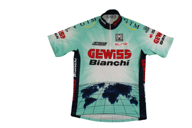 Maillot vélo rétro Santini Gewiss Bianchi Elite FSA GTM