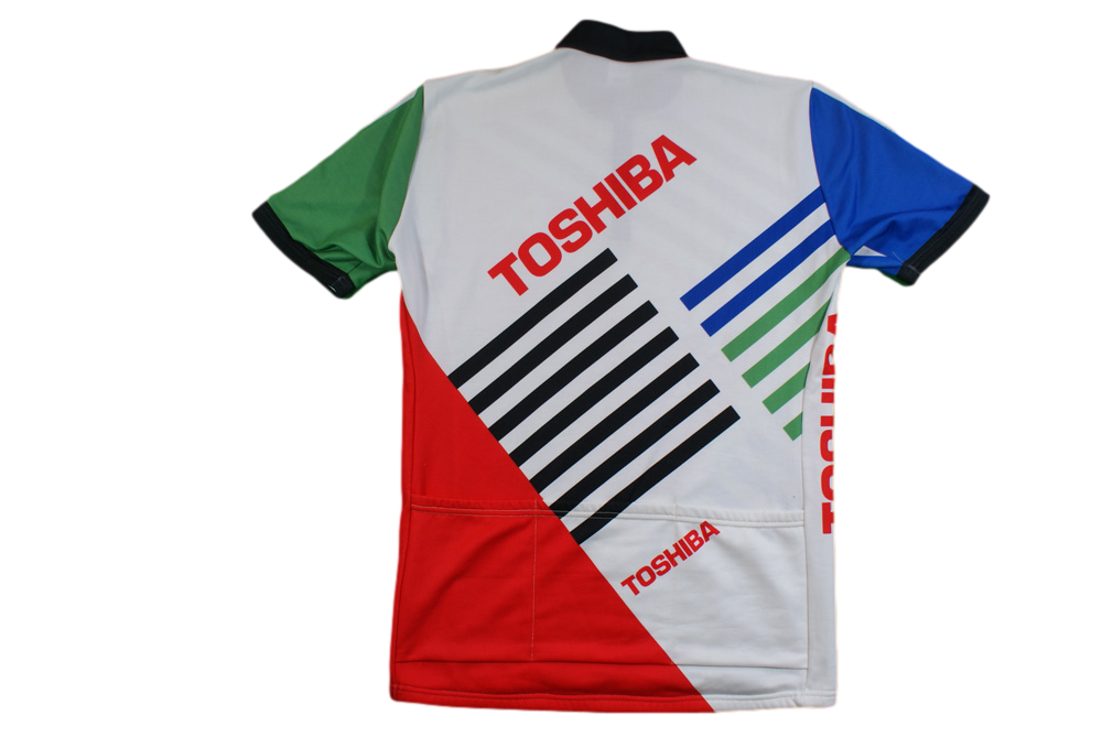 Maillot Cyclisme Vintage 1987 Toshiba – Santini – Homme Taille L – Fabriqué En Italie